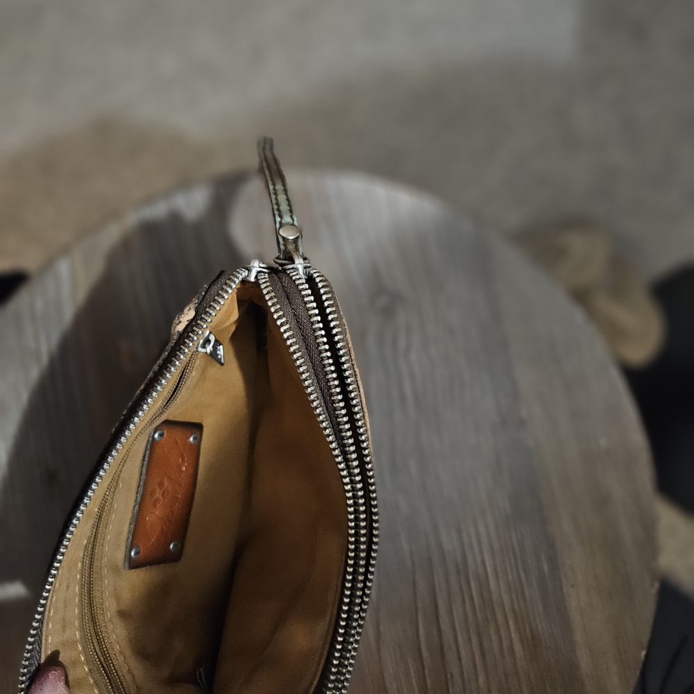 Patricia Nash Brown and Turquoise Embossed Clutch - Picture 4 of 4